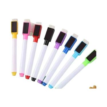 Imagem de Canetas Coloridas Para Quadro Branco Magnético Conjunto De 8 Peças Com