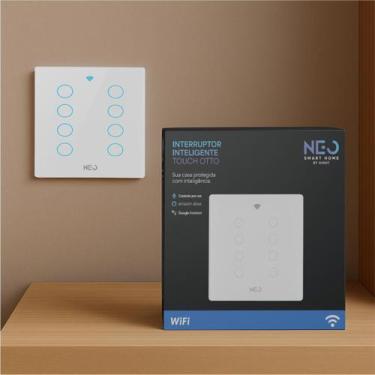 Imagem de Interruptor Inteligente Smart Wi-fi Alexa google 8 Botões 4x4 Bivolt B