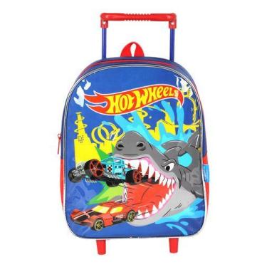 Imagem de Mini Mochila Rodinhas Pequena Creche Petit Hot Wheels, Azul