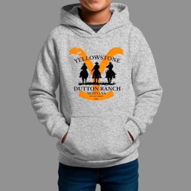 Imagem de Moletom Canguru Infantil Basico Moda Country Tecido Macio Yellow Stone