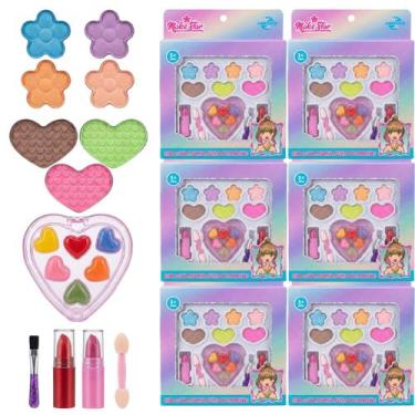 Imagem de Kit 6 Maleta Sombras Coraçãozinho Brinquedo Maquiagem Para Crianças At