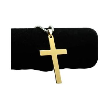 Imagem de Colar Masculino E Juvenil De Aço Inoxidável Com Pingente De Cruz E Cír