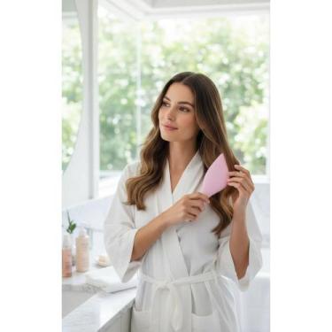 Imagem de Escova Desembaraça Cabelo Molhado Fácil Rosa - Congratulations Store