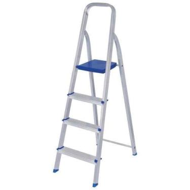 Imagem de Escada Alumínio 4 Degraus 134cm Mor - Doméstica Leve E Durável