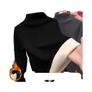 Imagem de Camiseta Térmica Feminina De Manga Longa Com Gola Alta, Pullover Para 