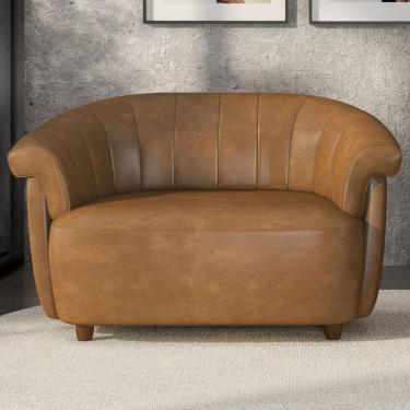 Imagem de Sofá 2 Lugares 150cm Namoradeira Lykan Sintético Caramelo Z32 - Mpozenato