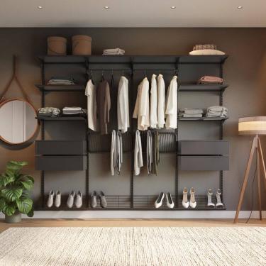 Imagem de Closet Aberto Modulado para Casal 245cm Eminence Preto