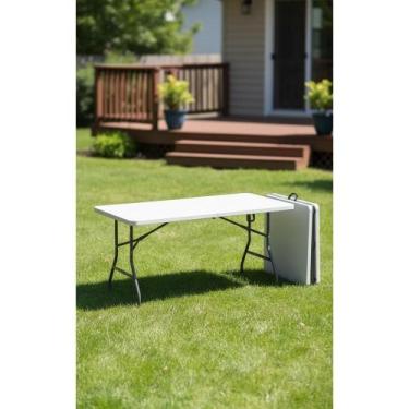 Imagem de Mesa Dobrável 1,54m Branco Portátil Reforçada Maleta - Congratulations