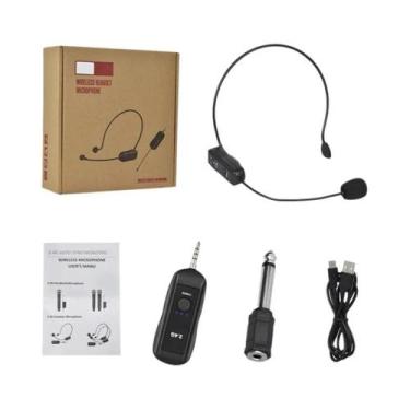 Imagem de Conjunto De Microfone Lavalier Sem Fio Montado Na Cabeça Com Transmiss