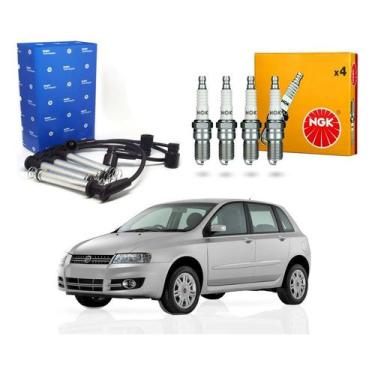 Imagem de Kit Vela Ngk Cabo Stilo 1.8 8v 2002 A 2011 - Delphi