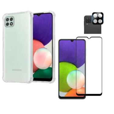 Imagem de Kit Capa + Película 3D + Película da Câmera Para Samsung Galaxy A22 4G