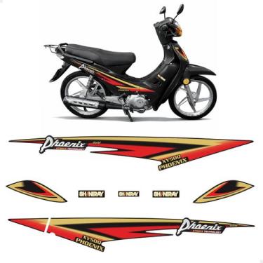 Imagem de Kit Adesivos Para Shineray Phoenix Xy50q Gold Moto Preta - SPORTINOX