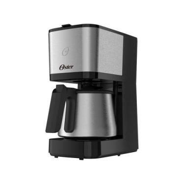 Imagem de Cafeteira Oster com Jarra Inox 1,2L, Preta e Prata, 110V