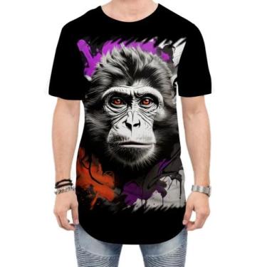 Imagem de Camiseta Longline Macaco Monkey Ilustrado Vetor 8 - Kasubeck Store®, P