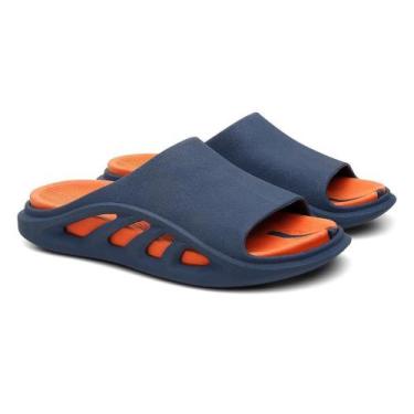 Imagem de Chinelo Slide Masculino Ferrara Casual Micro Expandido Leve, 39, Azul