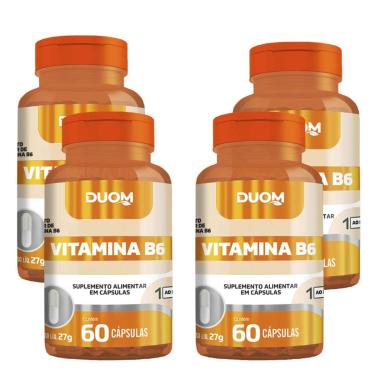 Imagem de Kit 4x Vitamina B6 4x60 Cápsulas Duom-Unissex