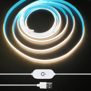 Imagem de Fita De LED COB USB 5V Regulável Com Controle Por Toque Flexível Para 