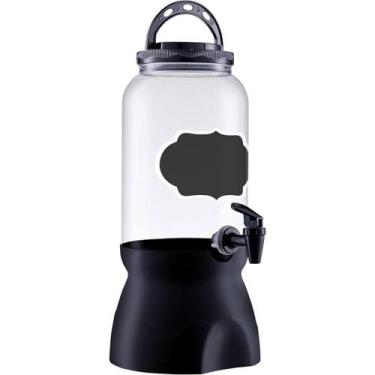 Imagem de Suqueira Pote De Plástico Com Torneira 3600 Ml Com Lousa Pta - BANDEIR