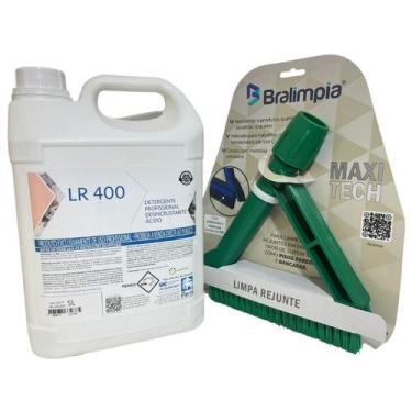 Imagem de Kit Lr 400 Detergente Limpa Rejunte + Escova Profi Bralimpia, Verde