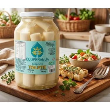 Imagem de Palmito Pupunha TOLETE Peso Liq. 3,15kg - Drenado 1,8kg - Cooperagua