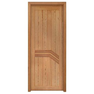 Imagem de Kit Porta de Madeira Angelim Rondosul P13 Externa, Abertura à Direita 213x85 cm