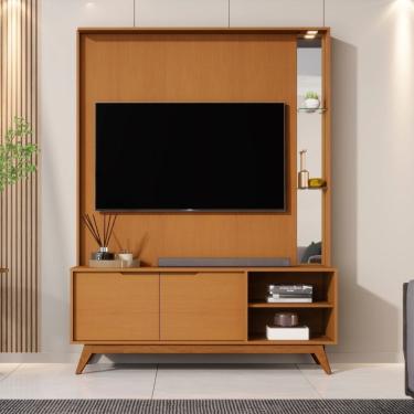 Imagem de Estante Home para TV ate 60 Polegadas 2 Portas com Pes de Madeira Em MDF Tucuma JB Moveis