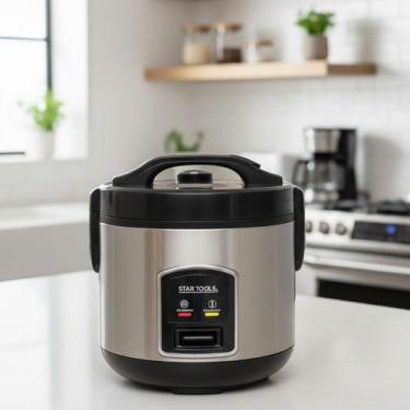 Imagem de Panela de Arroz Elétrica 1 Litro 220V Preta 400W potência rapidez agil