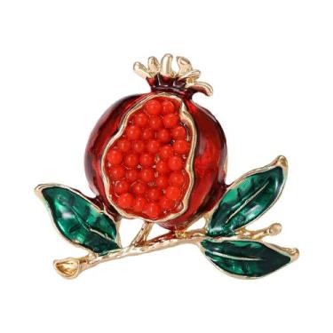 Imagem de Broche de Romã e Melancia com Strass - Presente para Festa, Vermelho30