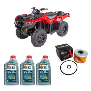 Imagem de Kit Revisão Troca De Óleo Quadriciclo Honda Fourtrax 420 - MOBIL