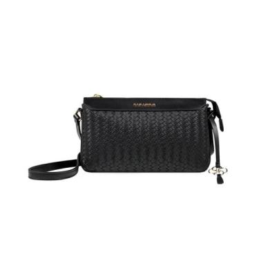 Imagem de Bolsa Transversal Feminina 3 Divisões New Tressê Preta - Bagaggio, U, 