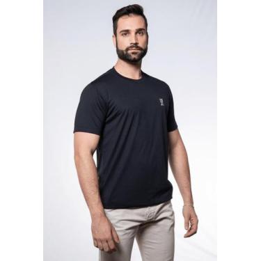 Imagem de Camiseta Masculina Gola Redonda Bordada Preta - AVL, G1