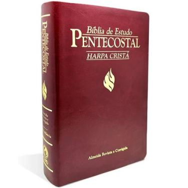Imagem de Biblia De Estudo Pentecostal Harpa Cristã Media Vinho - Cpad