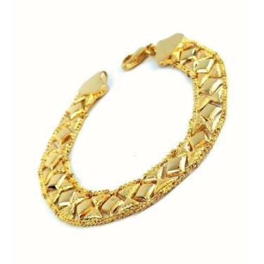 Imagem de Pulseira Feminina Banho De Ouro 18k  1222 - Très Chic Joias, 18 cm, 6 