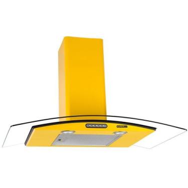 Imagem de Coifa de Parede 90cm Vidro Curvo Slim Nardelli Yellow, 220V