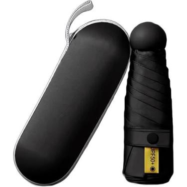 Imagem de Guarda Chuva Mini Dobrável Portátil de Bolso com Cápsula  Leve, Compac