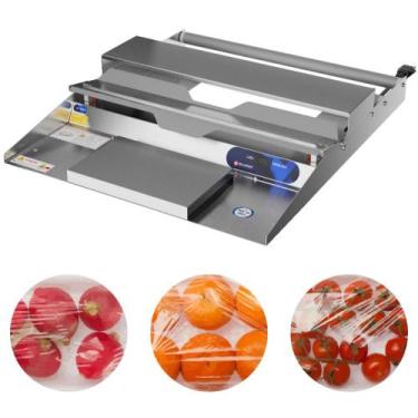 Imagem de Aplicador de Filme PVC 48cm Barra de Corte Inox Para Bandeja de Isopor