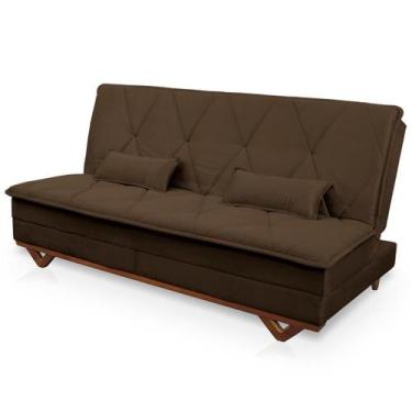 Imagem de Sofá Cama Estoril 1,90m Marrom Suede Velut - King House