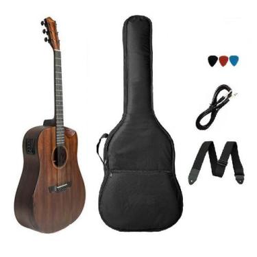 Imagem de Kit Violão Aço Elétrico Tagima New England Gran Reserva