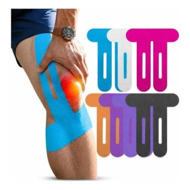 Imagem de Bandagem elástica para joelho fita adesiva esportiva kinesio tape supo