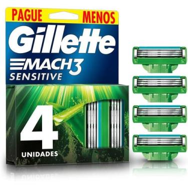 Imagem de Refil para Barbear Gillette Mach3 Sensitive com 4 unidades