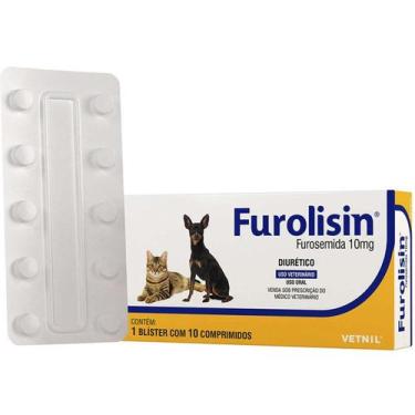 Imagem de Vetnil Furolisin 10mg para Cães e Gatos Embalagem com 10 Comprimidos