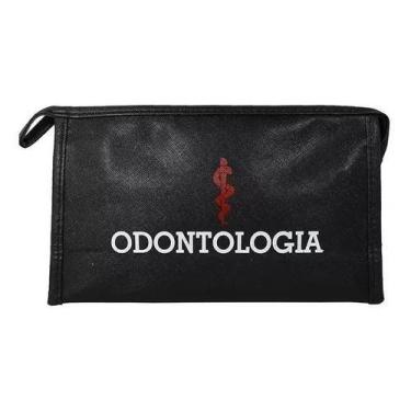 Imagem de Necessaire Profissão Odontologia Original 23cm Preto Multiuso - DY