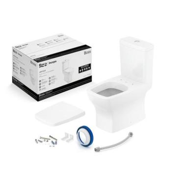 Imagem de Kit de Bacia com Caixa Assento PP com Queda Amortecida e Complementos 
