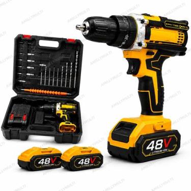 Imagem de Parafusadeira Furadeira De Impacto 48V 80 N.M. Profissional 2 Baterias