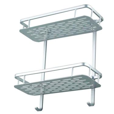 Imagem de Porta Shampoo Parede Prateleira Duplo Banheiro Chuveiro Aluminio Sabonete