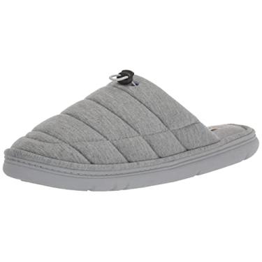 Imagem de Dearfoams Moletom masculino Austin acolchoado com espuma viscoelástica, Cinza-claro mesclado, Small