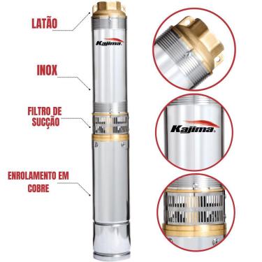 Imagem de Eletrobomba Caneta Para Água Limpa e Suja Kajima 0,3HP 2 Polegadas 18 Estágio Monofásic...