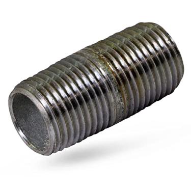 Imagem de SUPPLY GIANT OQHM1000 2,54 cm x 2,54 cm, maleável, conectores pré-cortados, para construir móveis vintage, tubos roscados de aço industrial de 2,54 cm e encaixes, galvanizados, 2,54 cm x 1