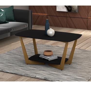 Imagem de Mesa de Centro Onix Luxo Múltipla Móveis - Preto