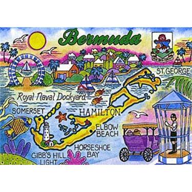 Imagem de Mapa das Bermudas Geladeira Caribenha Ima de lembranca de 6,4 cm X 8,9 cm